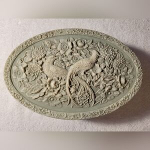 Vintage Incolay Stone Jewelry Box